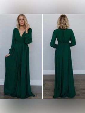 Baltic Born Lydia Deep Green Wrap Maxi Dress